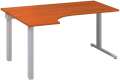 Psací stůl Alfa 305 - ergo, levý, 160 cm, třešeň/stříbrný