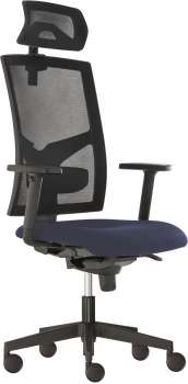 Kancelářská židle Game - synchro, černá/modrá