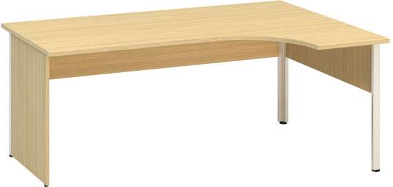 Psací stůl Alfa 100 - ergo, pravý, 180 cm, dub Vicenza