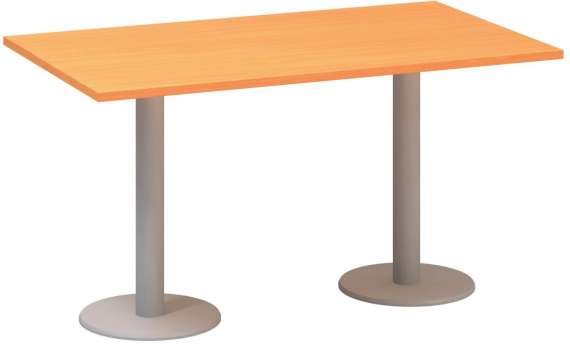 Jednací stůl Alfa 400 - 140 cm, buk Bavaria/stříbrný