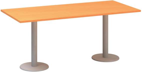 Jednací stůl Alfa 400 - 180 cm, buk Bavaria/stříbrný