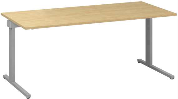 Psací stůl Alfa 305 - 180 cm, divoká hruška/stříbrný