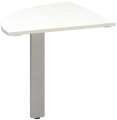Přídavný stůl Alfa 305 - čtvrtkruh 80 cm, bílý/stříbrný