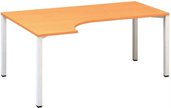 Psací stůl Alfa 200 - ergo, levý, 180 cm, buk Bavaria/bílý