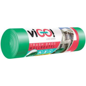 Pytle na třídění odpadu viGO! - 120 l, 40 mic, 7 ks, zelené