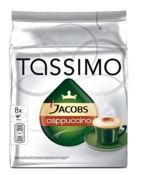 Kapsle - Tassimo Jacobs Krönung Cappuccino, 8 ks kávy + 8 ks mléka