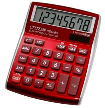Stolní kalkulačka Citizen CDC-80 – červená