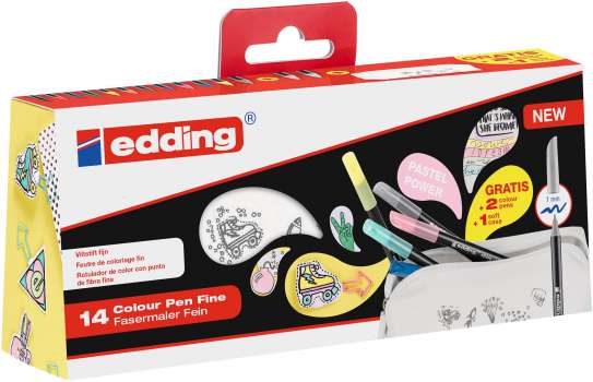 Sada fixů edding 1200, 14 ks s penálem