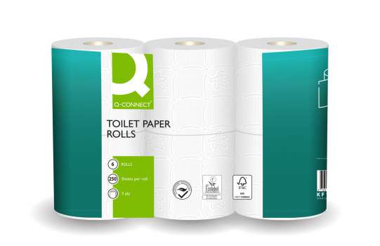 Toaletní papír Q-Connect - 3vrstvý, bílý, 22 m, 6 rolí