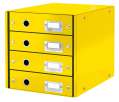 Zásuvkový box Leitz Click&Store WOW - 4 zásuvky, žlutá