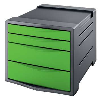 Zásuvkový box Esselte Europost VIVIDA - 4 zásuvky, zelený/šedý