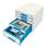Zásuvkový box LEITZ WOW - A4+,plastový, bílý s modrými prvky