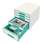 Zásuvkový box LEITZ WOW - A4+, plastový, bílý  s ledově modrými prvky