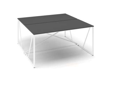 Psací stůl Lenza ProX - 158 x 163 cm, černý Grafit/bílý