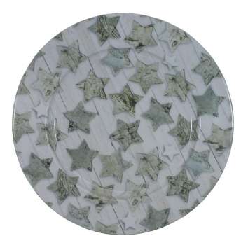 Plechový dekorační talíř - hvězdy, 33cm
