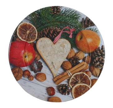 Plechový dekorační talíř - staročeské Vánoce, 33cm