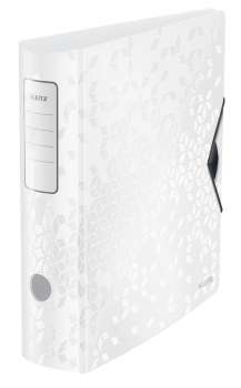 Pákový pořadač Leitz WOW 180° - A4, celoplastový, 8,2 cm, bílý