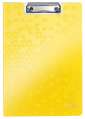 Uzavíratelná psací podložka s klipem Leitz WOW - A4,  žlutá
