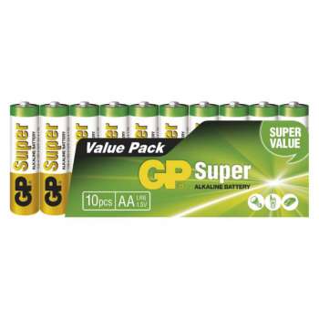 Alkalické baterie GP Super - AA, LR6, 1,5V, 10 ks