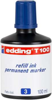 Náhradní permanentní inkoust Edding T100 - 100 ml, modrý