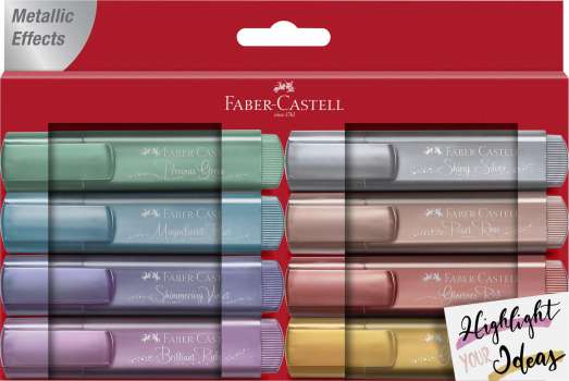 Zvýrazňovač Faber-Castell 46 Metallic - sada 8 barev