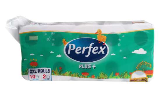 Toaletní papír Perfex - 2vrstvý, bílý, 16,5 m, 10 rolí