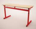 Žákovský stůl Junior II - dvoumístný, výška 59-71 cm, červený