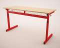 Žákovský stůl Junior II - dvoumístný, výška 71-82 cm, červený