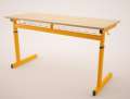 Žákovský stůl Junior II - dvoumístný, výška 71-82 cm, oranžový