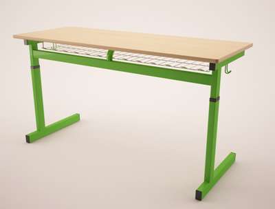 Žákovský stůl Junior II - dvoumístný, výška 59-71 cm, zelený