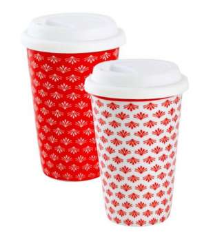 Keramický hrnek se silikonovým víčkem "PAOLO" 390 ml
