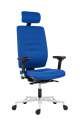 Kancelářská židle Eclipse - s podhlavníkem, synchronní, modrá