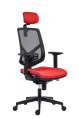 Kancelářská židle Skill - s podhlavníkem, synchronní, červená