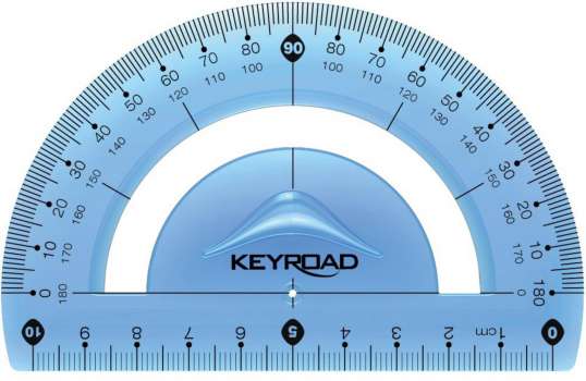 Úhloměr KEYROAD - 10cm, ohebný, modrý