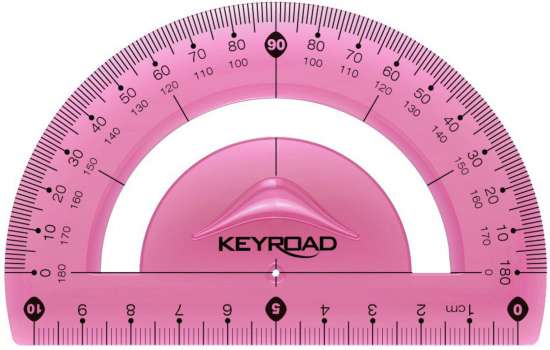 Úhloměr KEYROAD - 10cm, ohebný, růžový