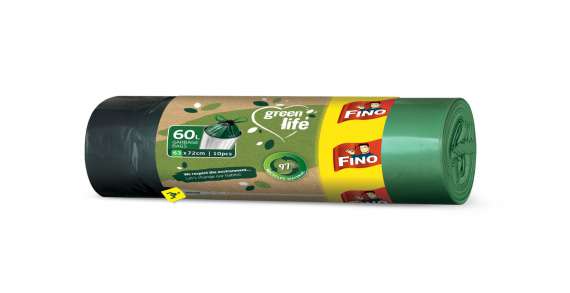 Pytle na odpad Fino Green Life - zatahovací, 60 l, 29 mic, 10 ks, černé