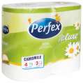 Toaletní papír Perfex - heřmánek De Luxe, 3vrstvý, bílý, 4 ks