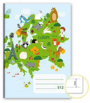 Sešit č. 512 - A5, 10 listů, linka 16 mm, bez pomocných linek