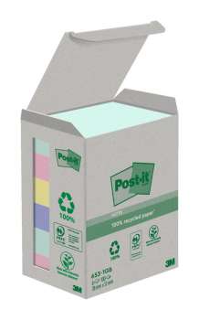 Samolepicí bloček Super Sticky NATURE, recyklované - 38 x 51 mm, 6 x 100 lístků