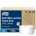 Toaletní papír Tork jumbo mini - 2 vrstvý, T2, 188 mm, 170 m, 12 rolí