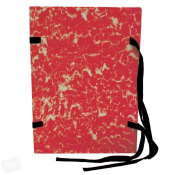 Spisové desky s tkanicí HIT Office - A4, červený mramor, 25 ks