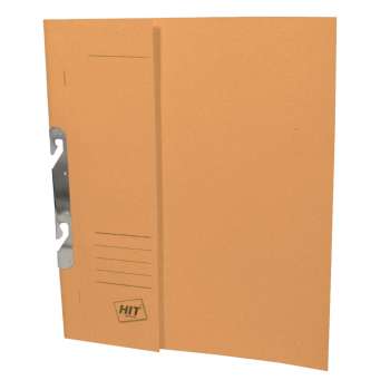 Závěsné papírové rychlovazače HIT Office - A4, půlená přední strana, oranžové, 50 ks