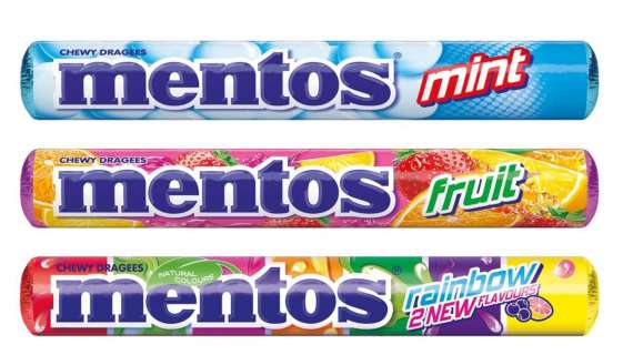 Mentos 38 g, mix příchutí