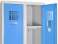 Kovová šatní skříň Standard - 180 x 60 x 50 cm, uzamykatelná, dvoudveřová, sv.šedá/sv.modrá