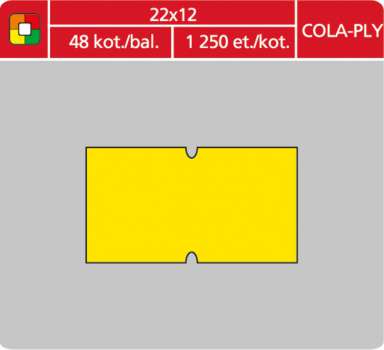 Cenové etikety COLAPLY - 22x12, 1250 ks, žluté