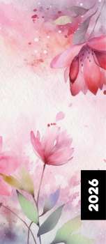 Diář měsíční kapesní PVC Pastelini - design Flowers 2026