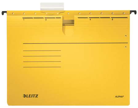 Závěsné desky s rychlovazačem Leitz Alpha - žluté, 25 ks