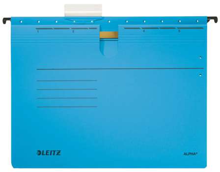 Závěsné desky s rychlovazačem Leitz Alpha - modré, 25 ks