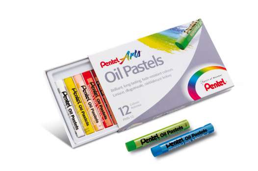 Olejové pastely Pentel, 12 ks