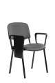 Konferenční židle ISO N se sklopným stolkem - šedá, kostra černá